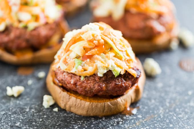 Mastering Flavors: Buffalo Sweet Potato & Blue Cheese Burgers